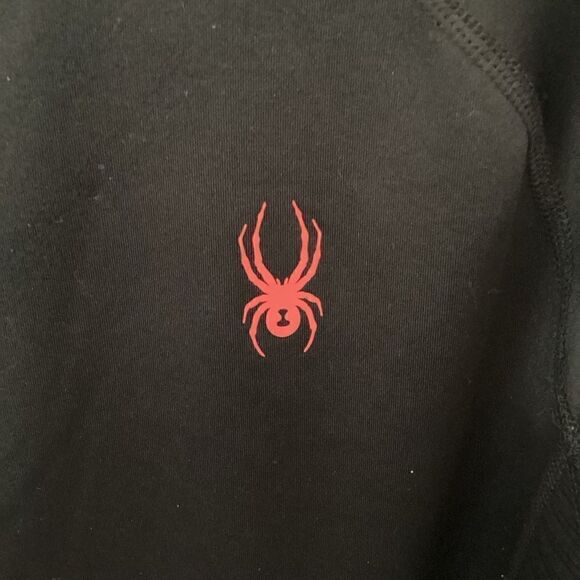 SPYDER Mens Performance Crew Top Sz XL Black Long Sleeve - Picture 4 of 10